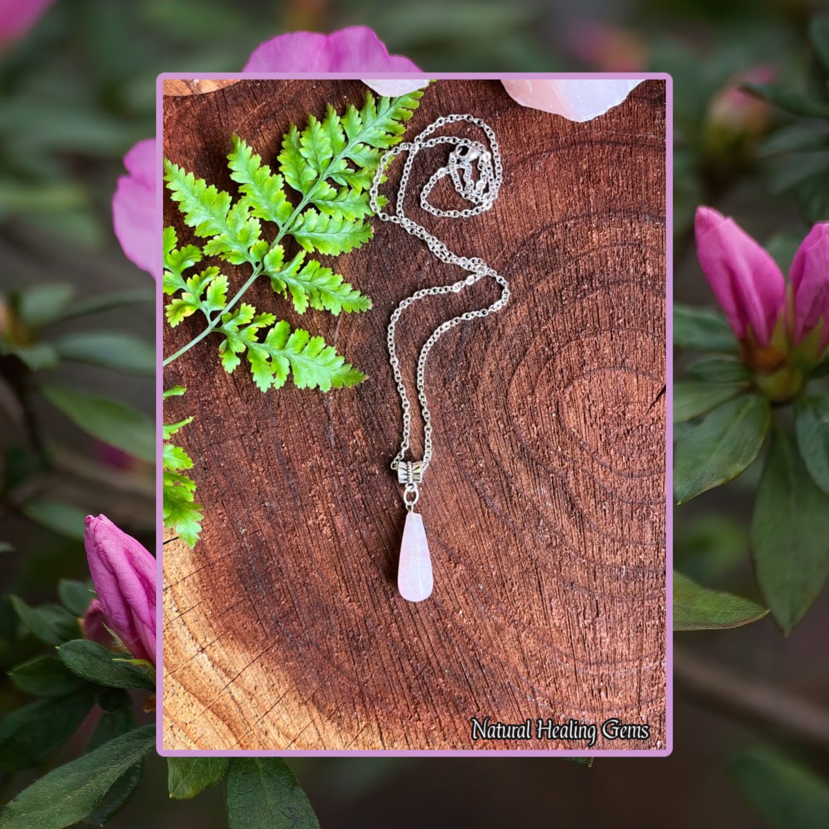 Movements Boutique — Healing Crystal Rose Quartz Stone Necklace