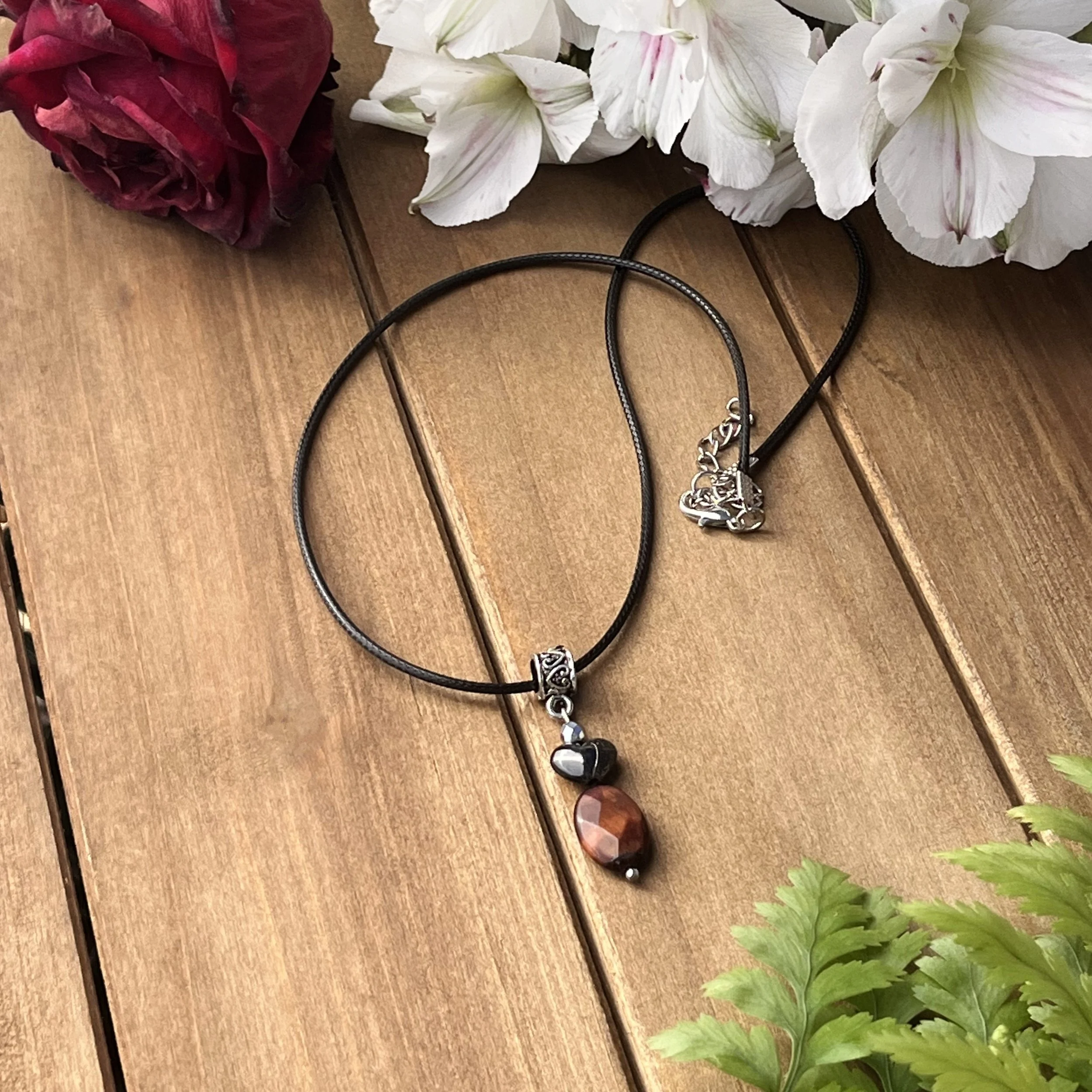 Red Tiger Eye pendant necklace