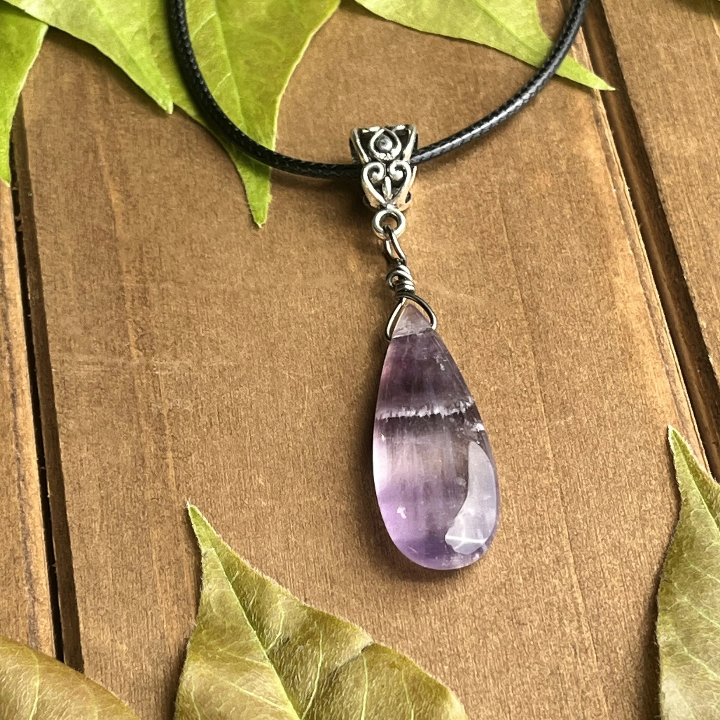 Amethyst Teardrop Necklace for Inner-Guidance