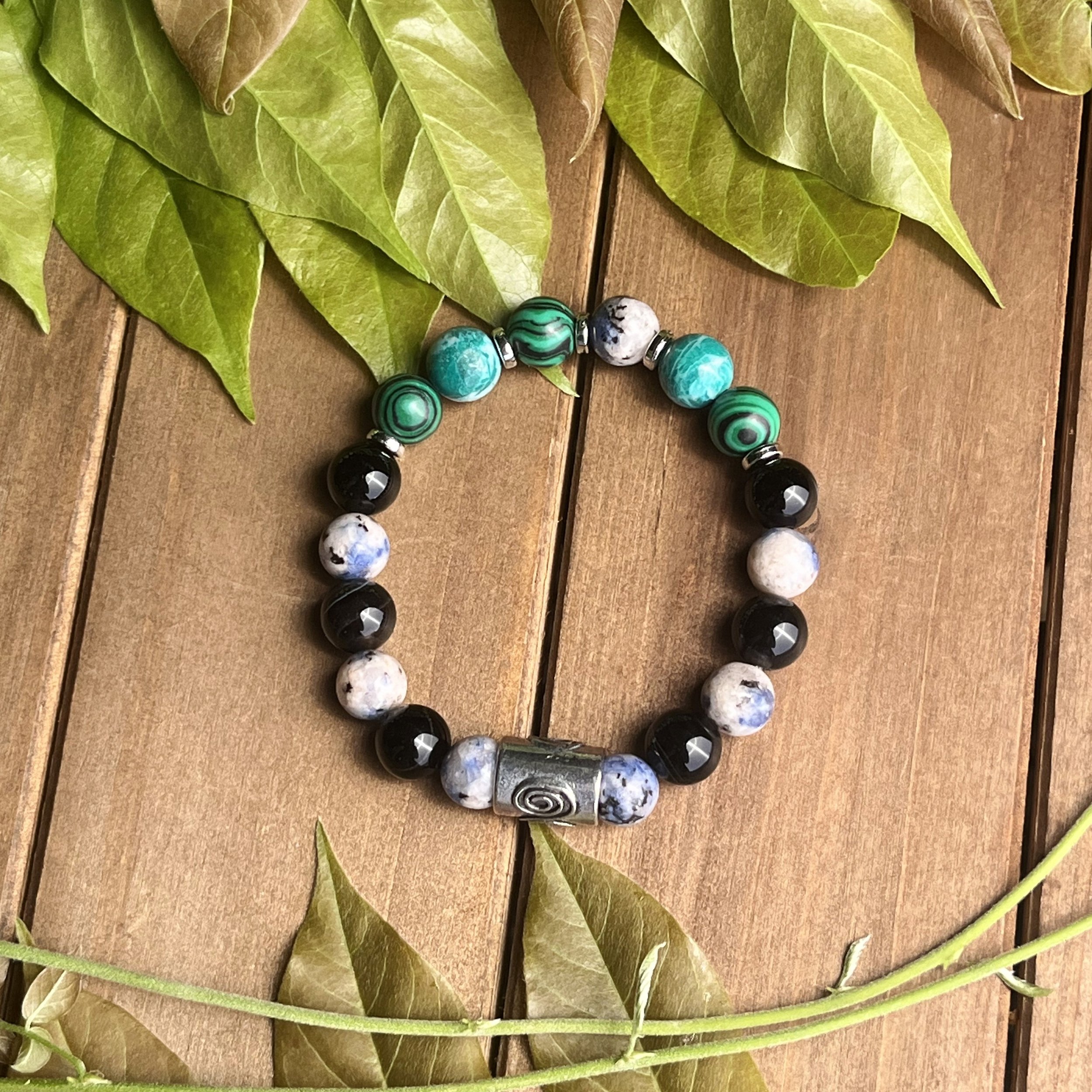 large bead gemstone healing bracelet