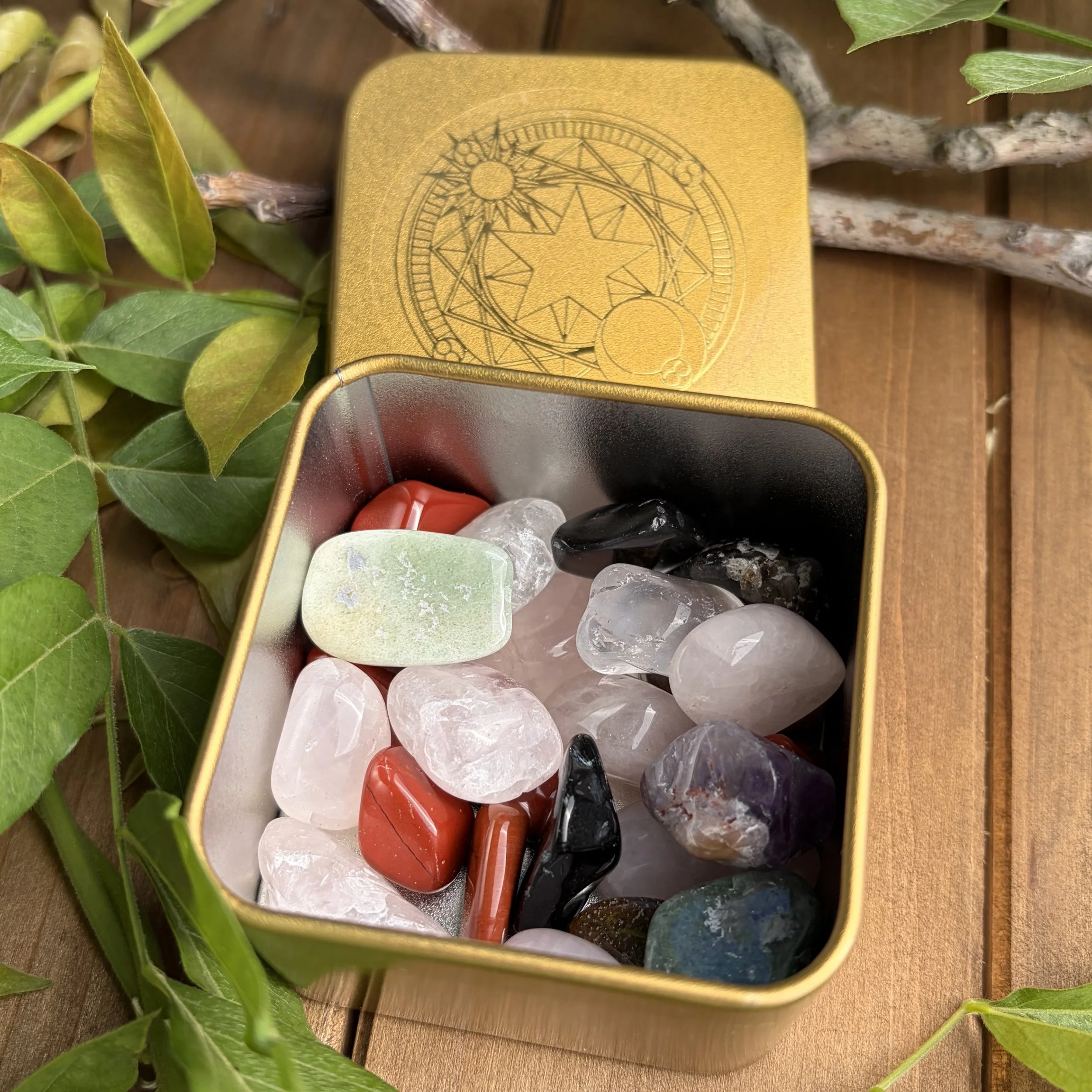 mixed gemstones tin