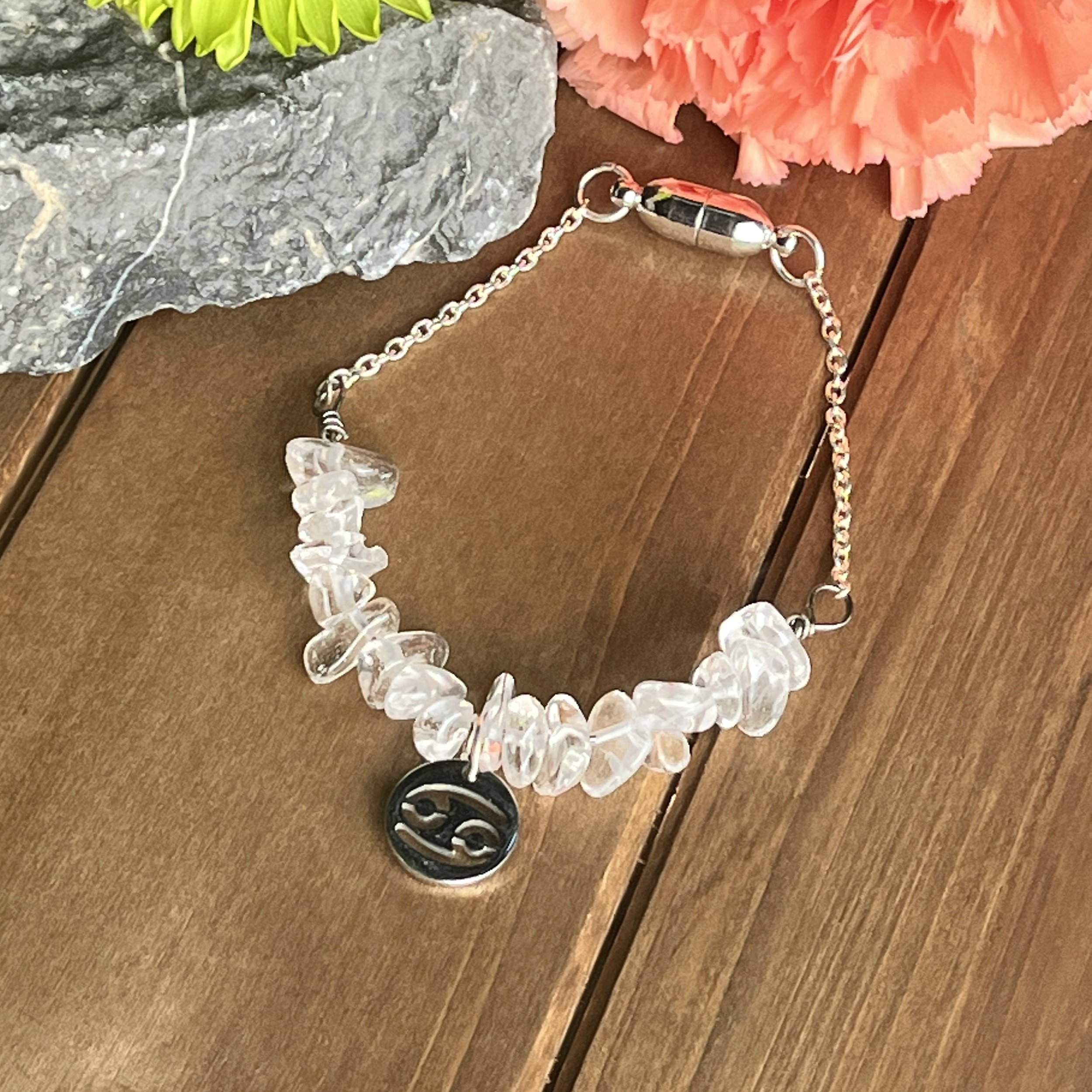 crystal quartz bracelet for Cancer zodiac