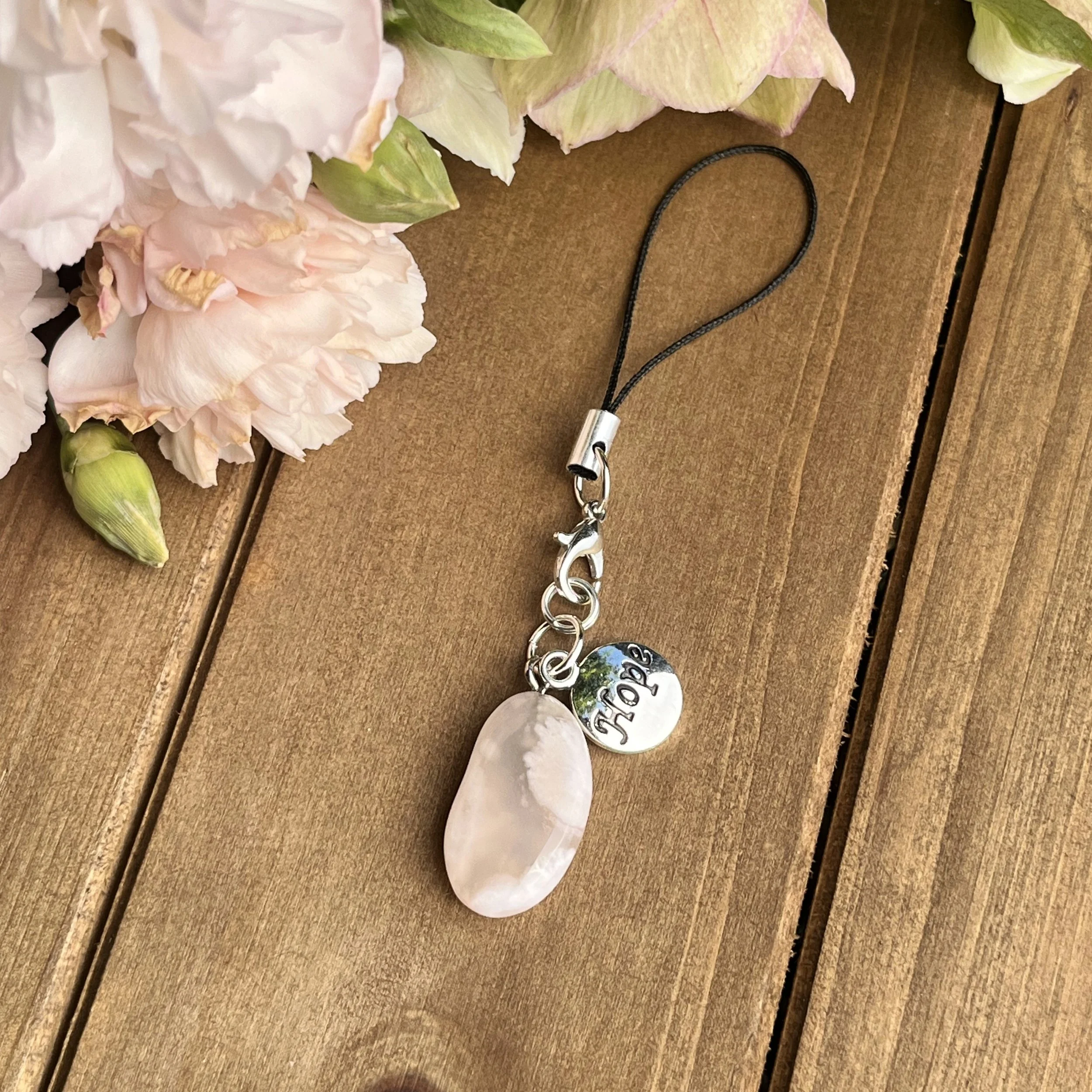 natural white gemstone charm