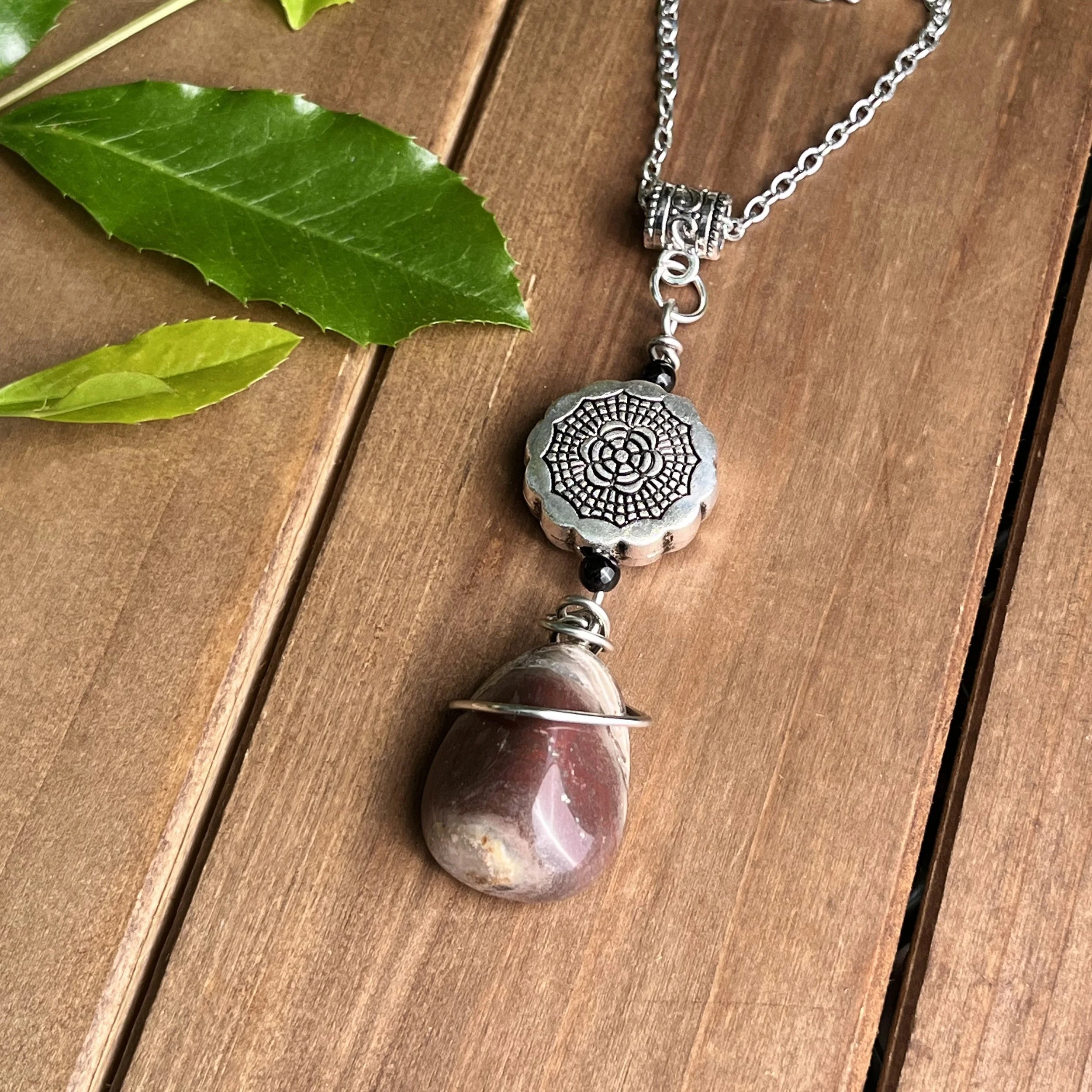 Jasper floating necklace