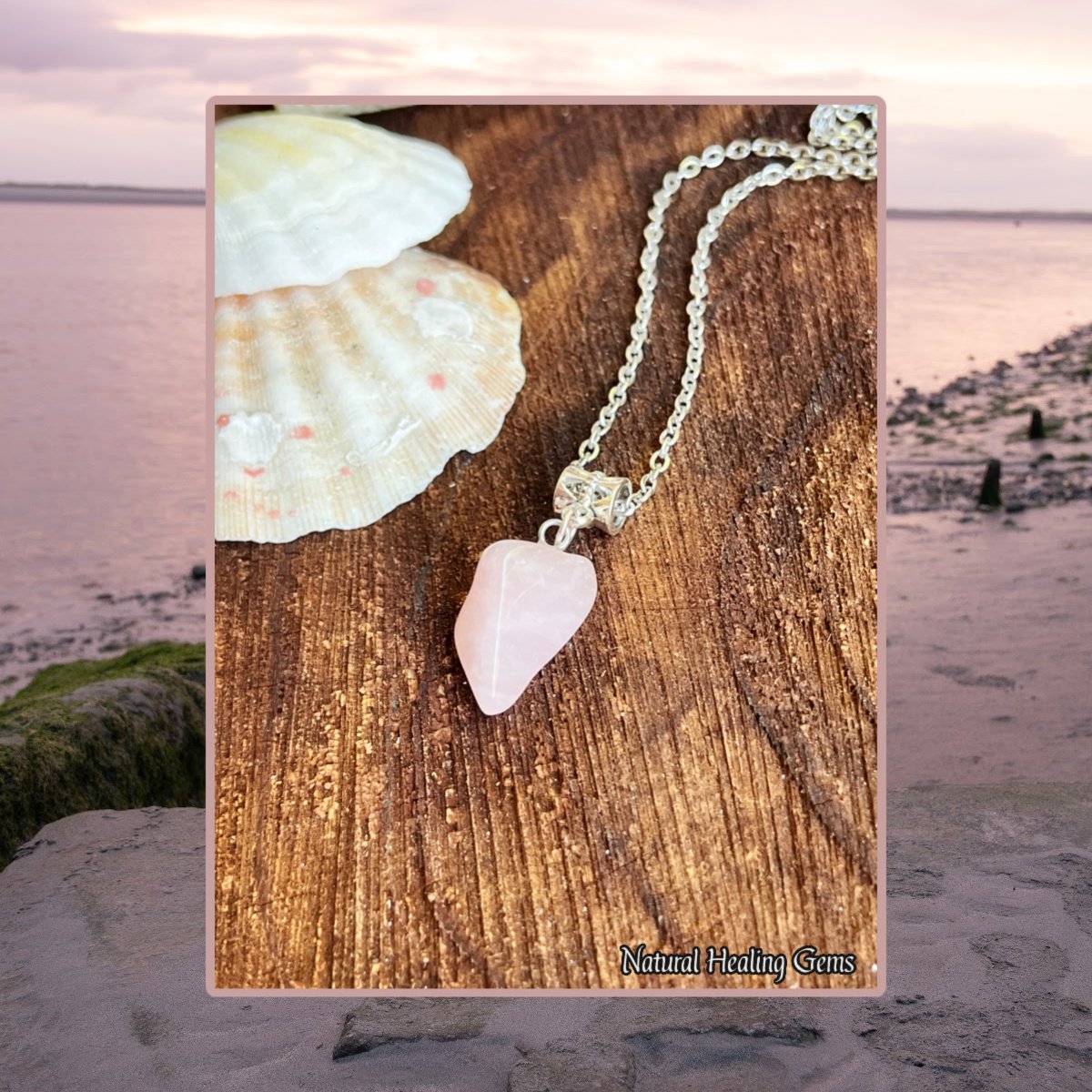 Stone Necklaces | Heart Rose Quartz Necklace – Rush of Ase