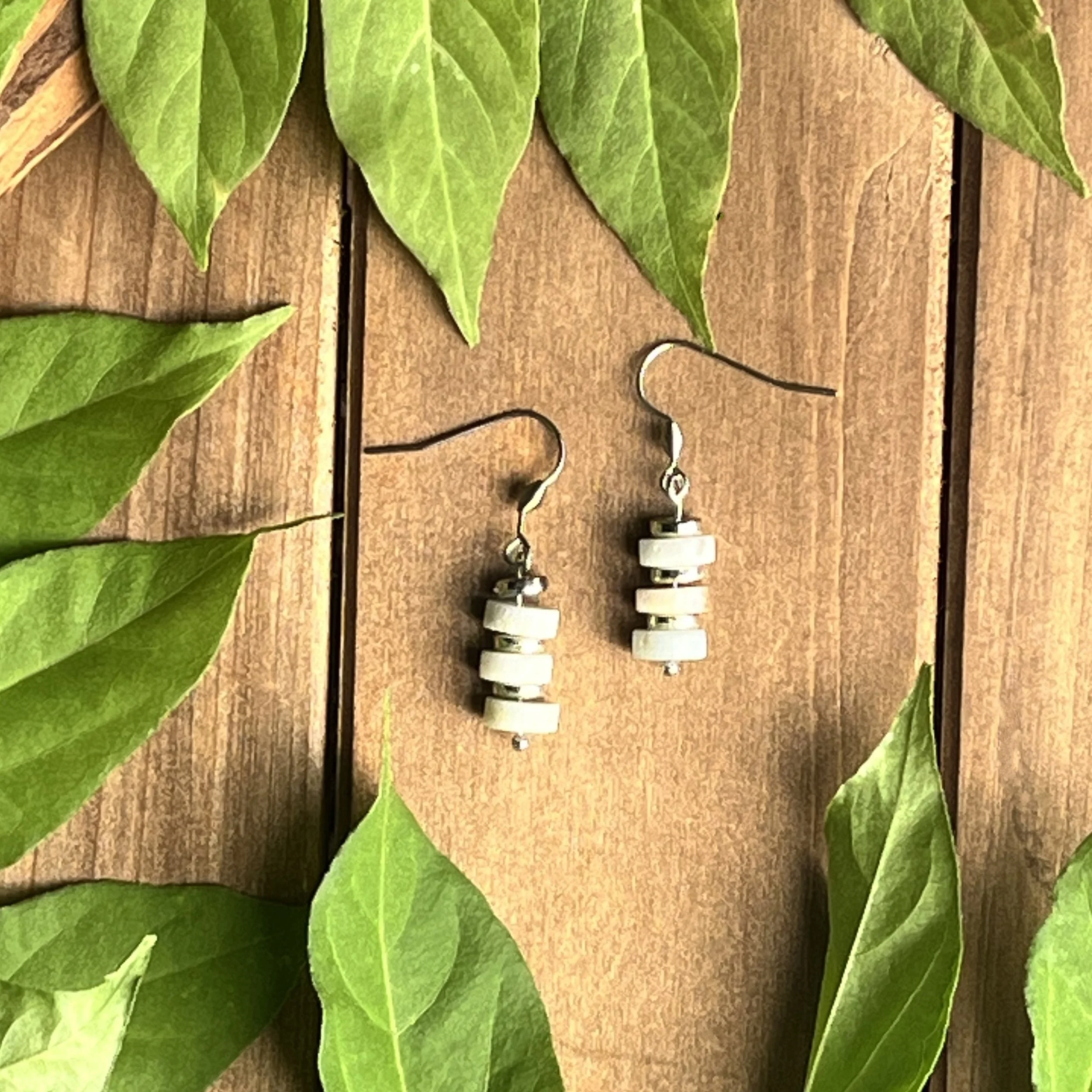 Amazonite stacked earrings