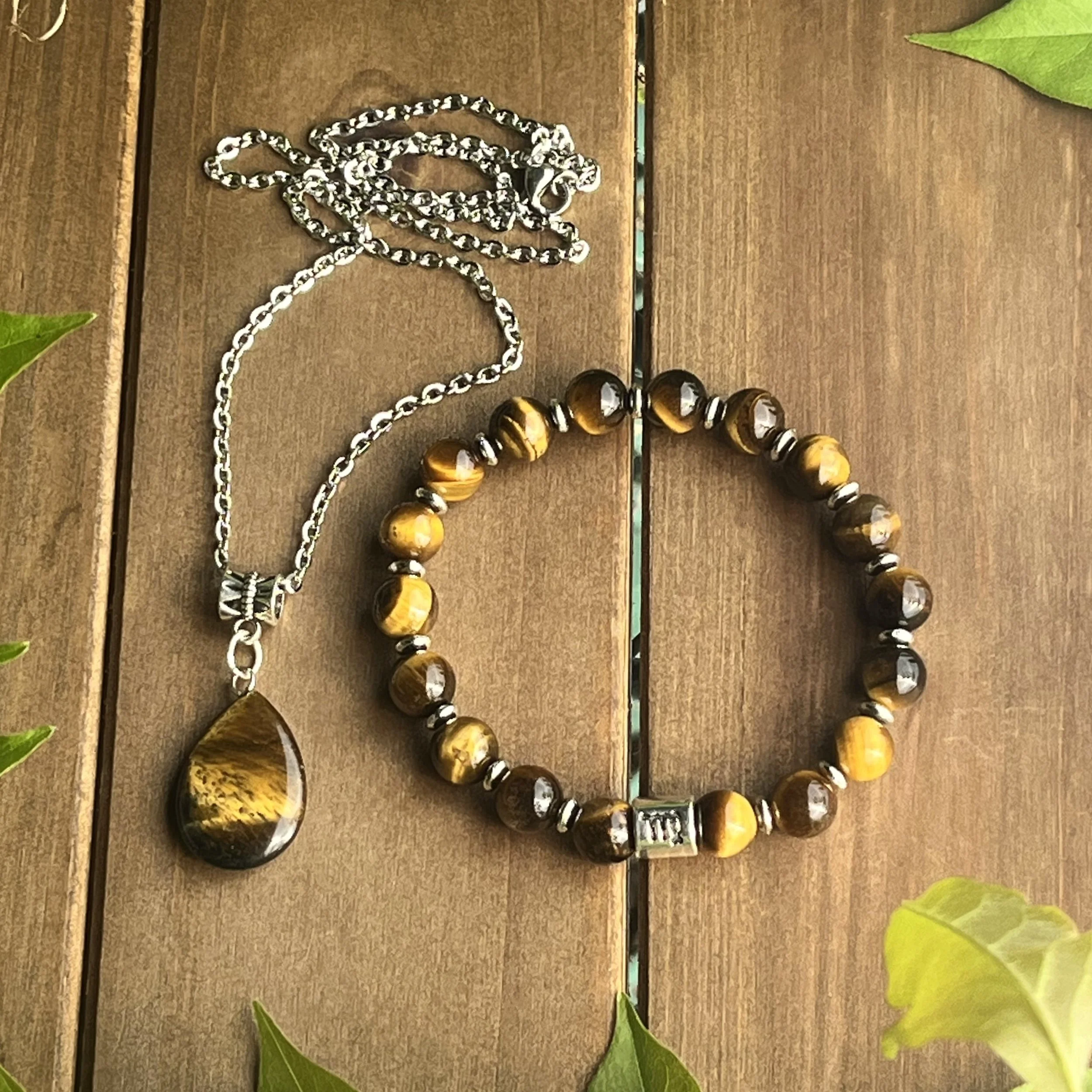 Virgo Tiger Eye jewelry set