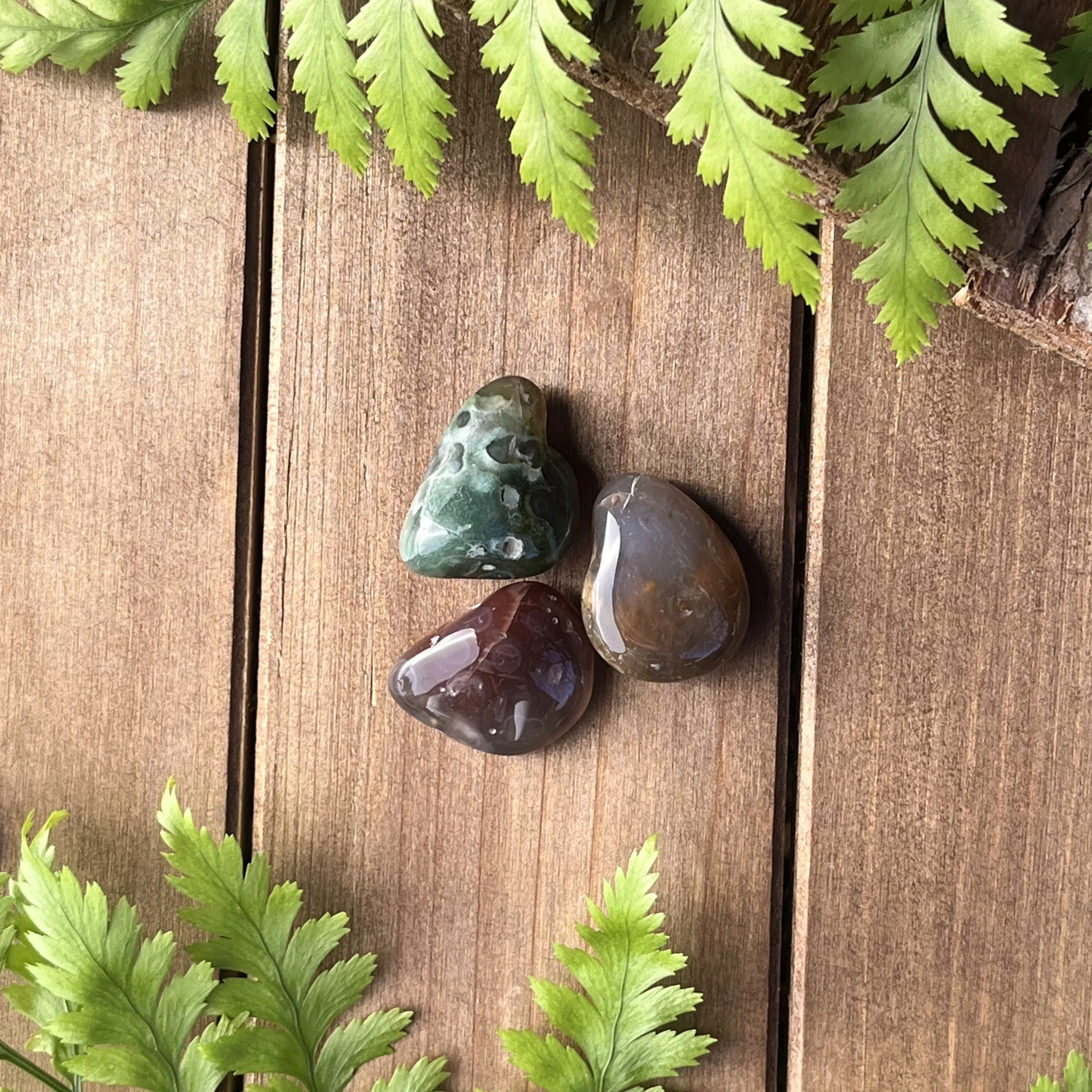 Gray Agate with Ocean Jasper Pocket Stones for Confident Self-Expression