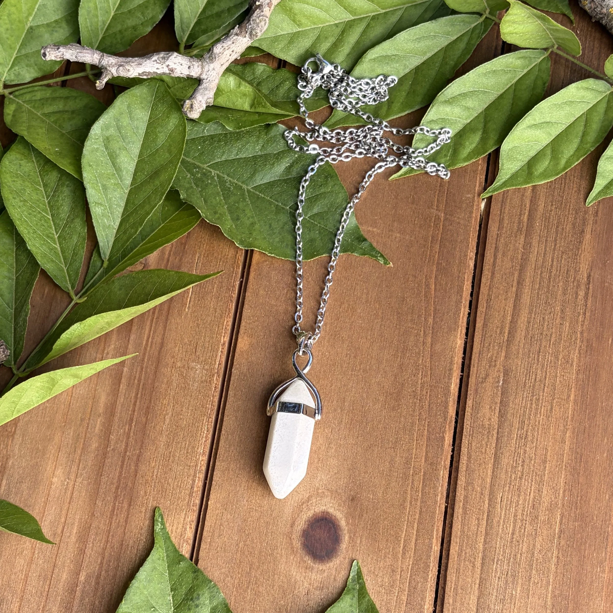 Snow Quartz healing necklace