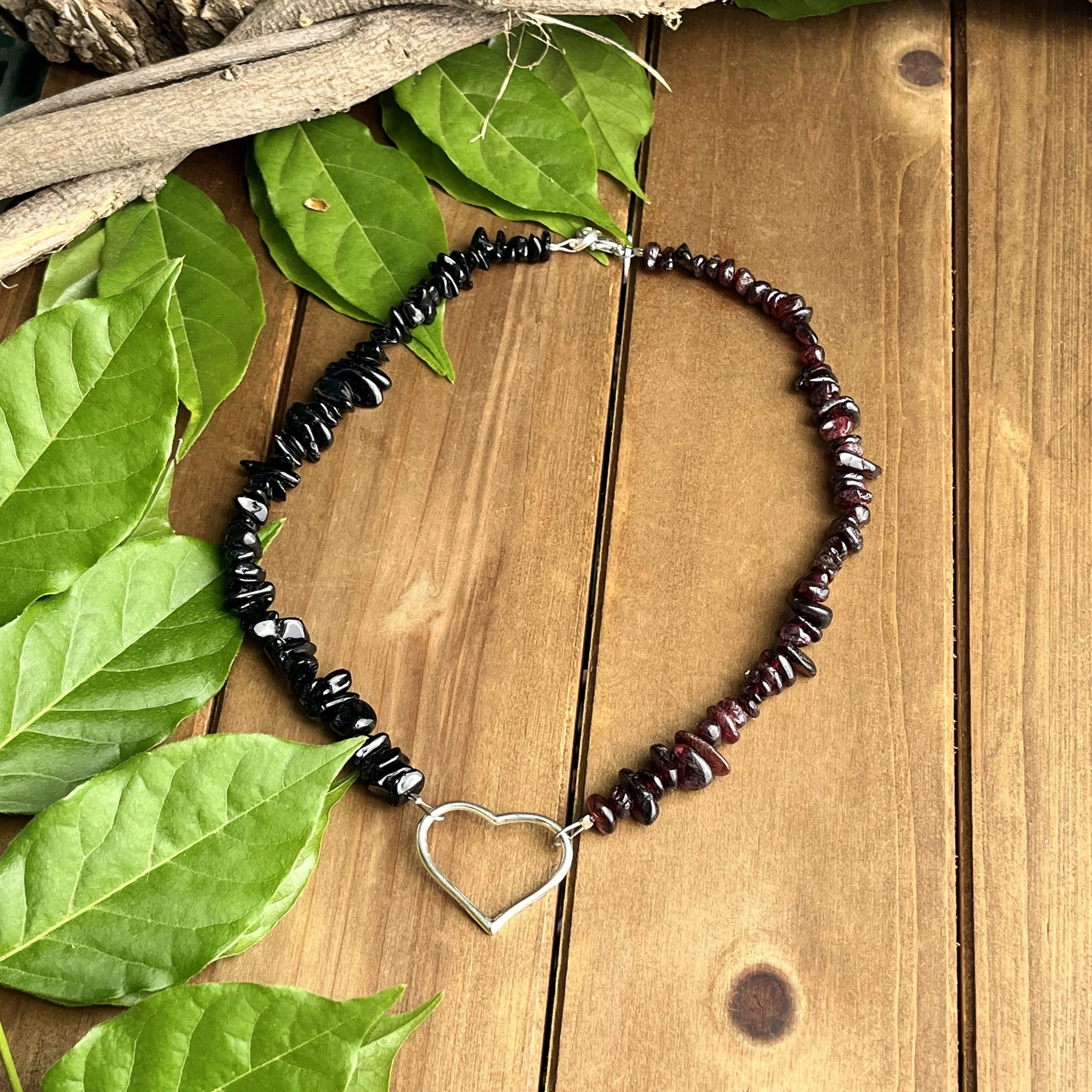 Garnet with Black Tourmaline necklace