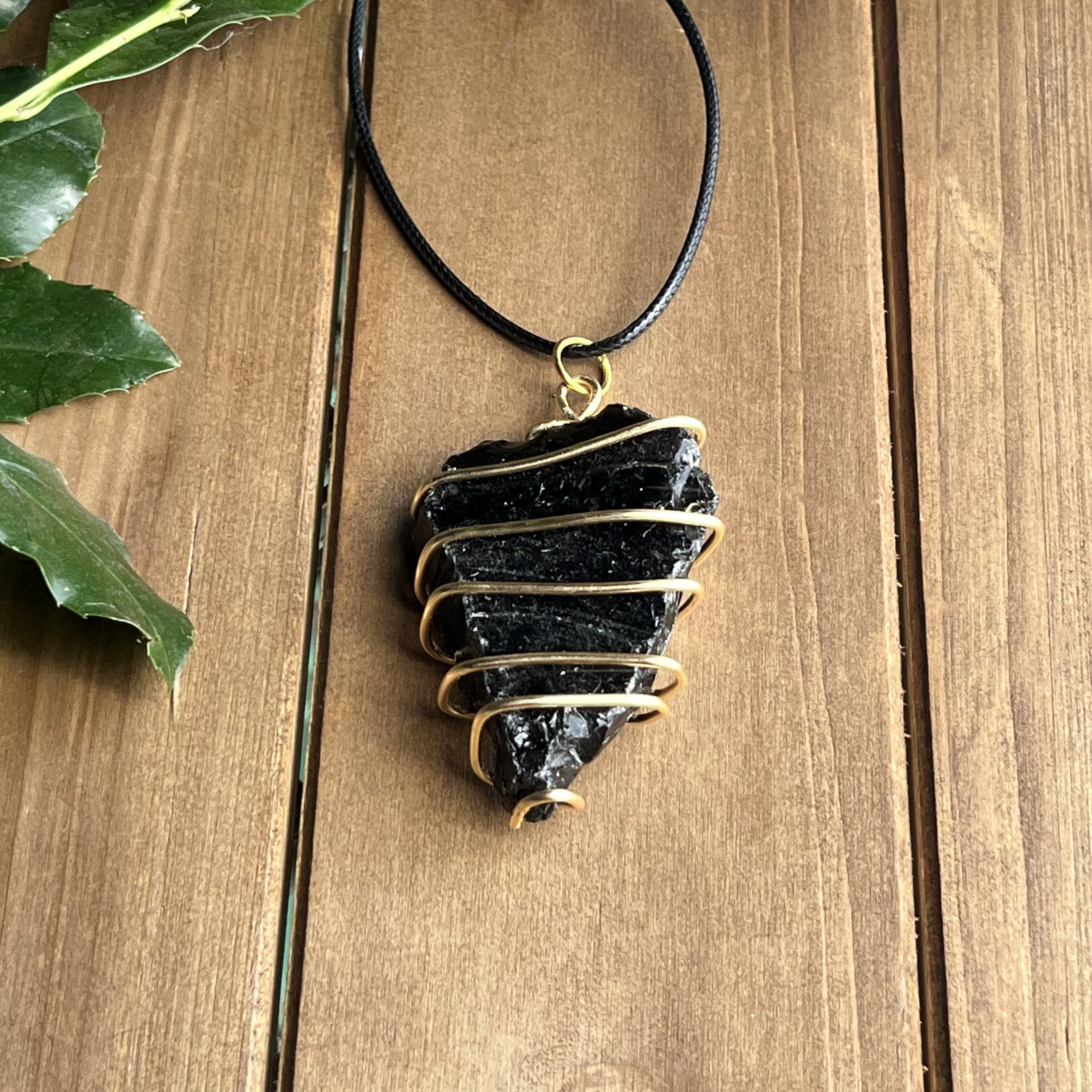 Obsidian healing necklace