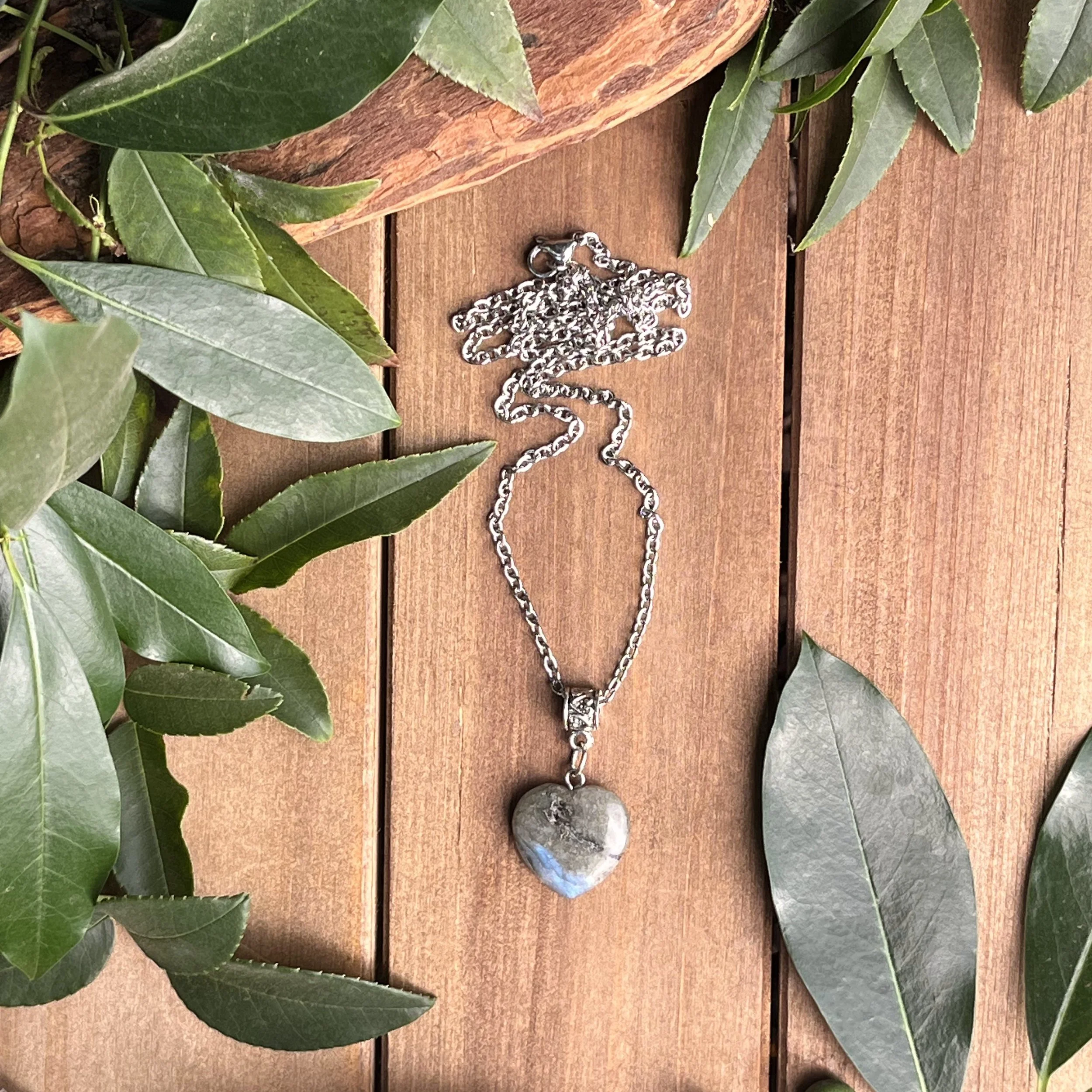 Labradorite heart necklace