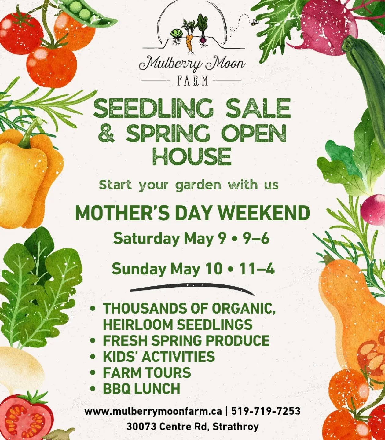 Just over 3 weeks til our 3rd annual Spring Open House and Seedling Sale over Mother's Day weekend. We're looking forward to welcoming the community to come and  enjoy the farm.