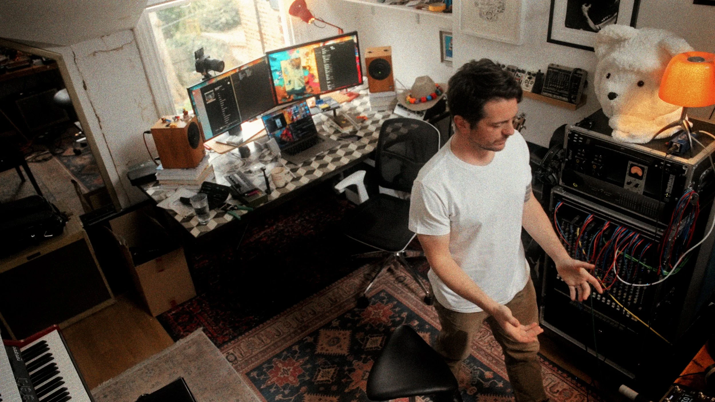 Photographer working at their studio desk — creative professional lifestyle photography