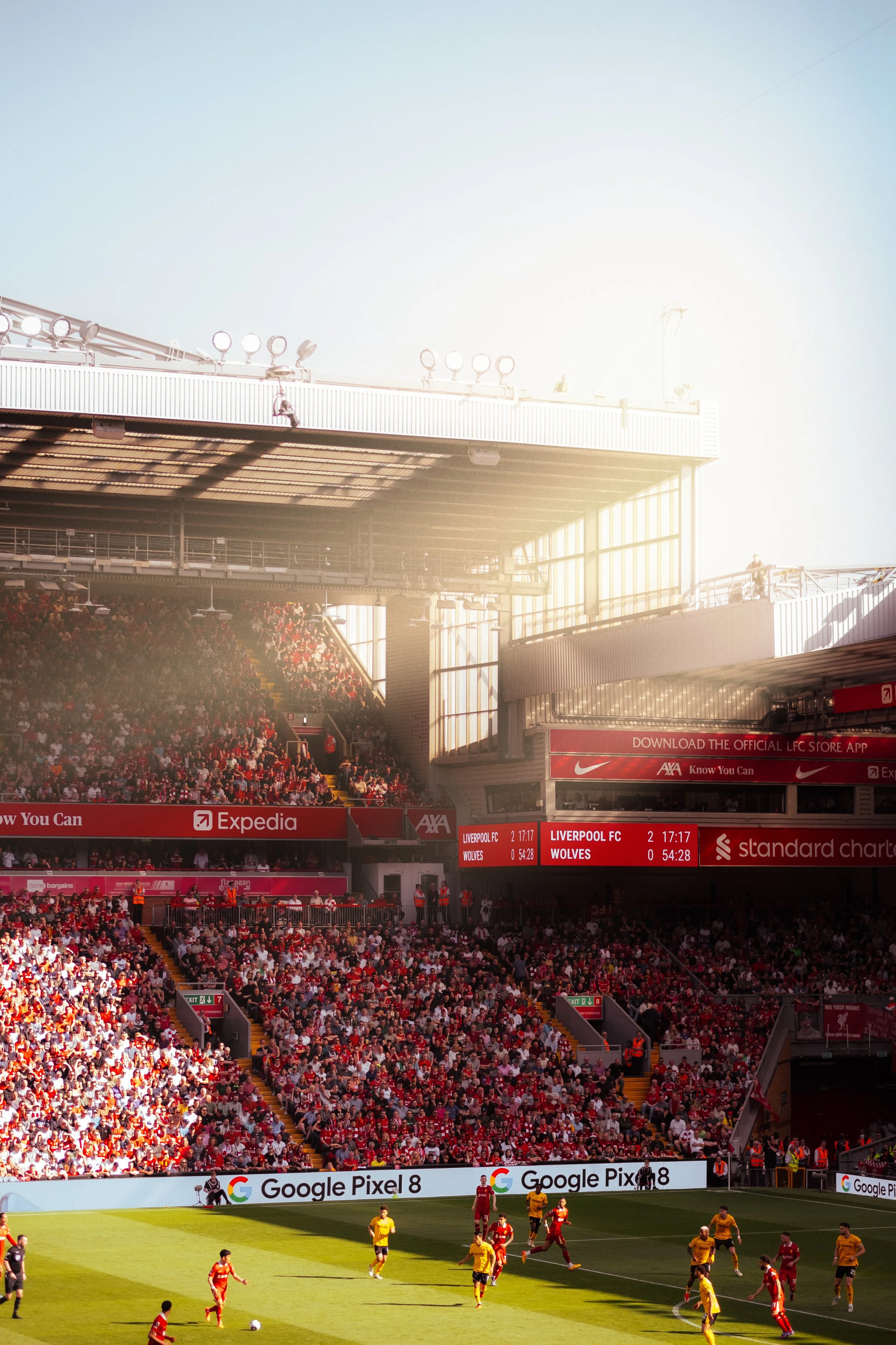 Anfield stadium match day — Liverpool FC event photography, crowd atmosphere