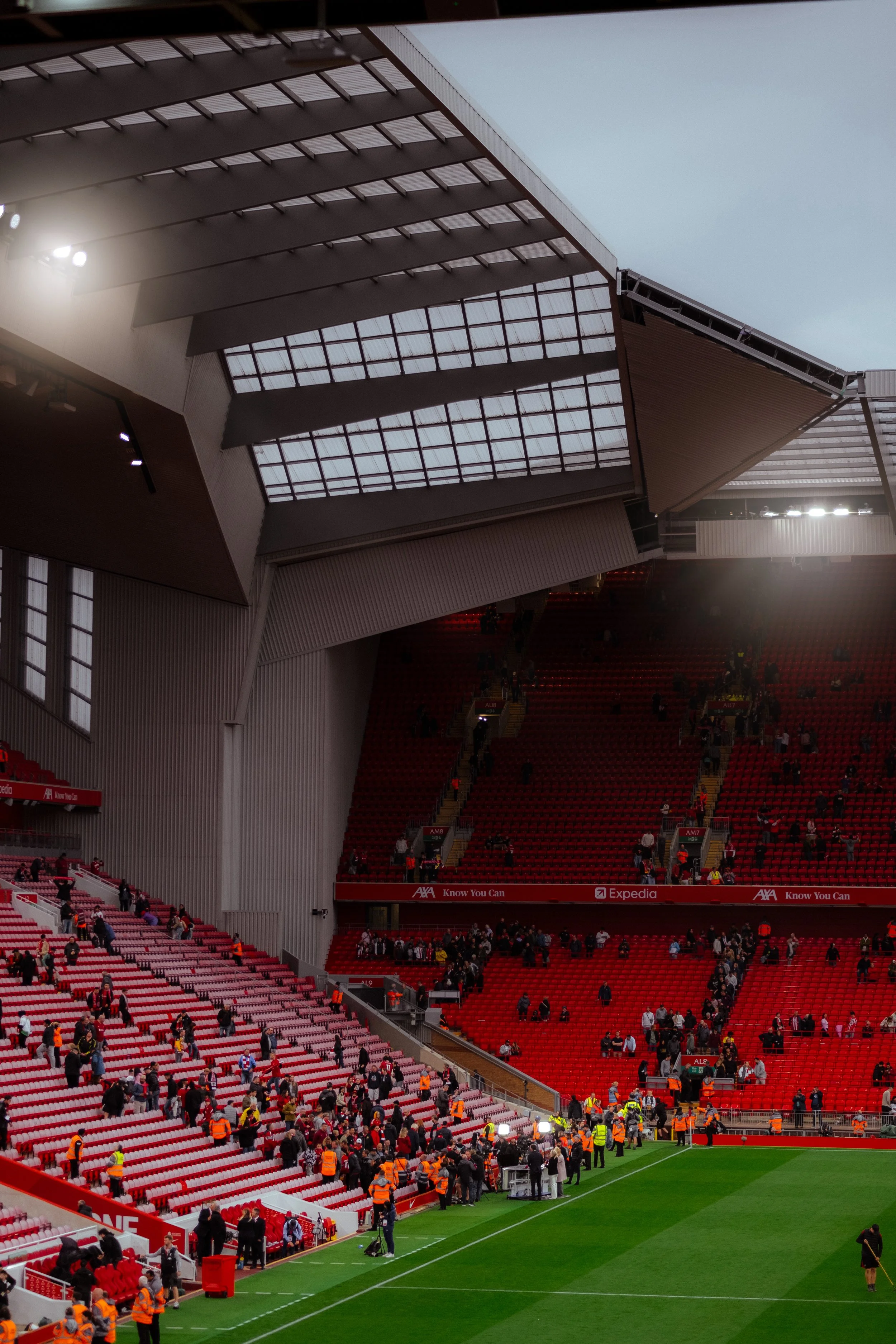 Concert hall or stadium interior — red seating, event and venue photography Liverpool