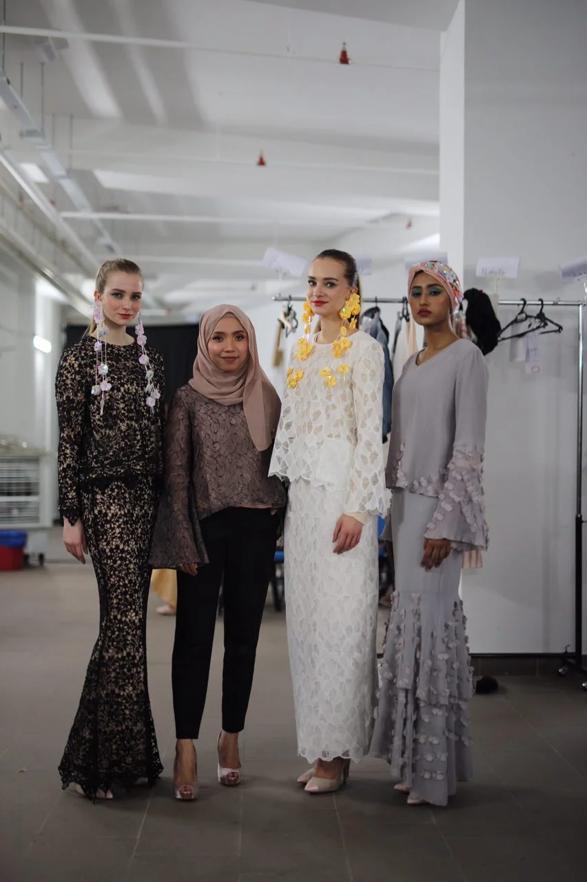 Nina Aziz, Lubna designer, with her beautiful models