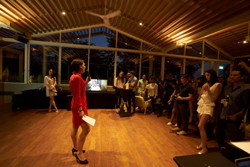 ZALORA Chief Commerical Officer Saskia de Jongh delivers an opening speech before the start of the show.