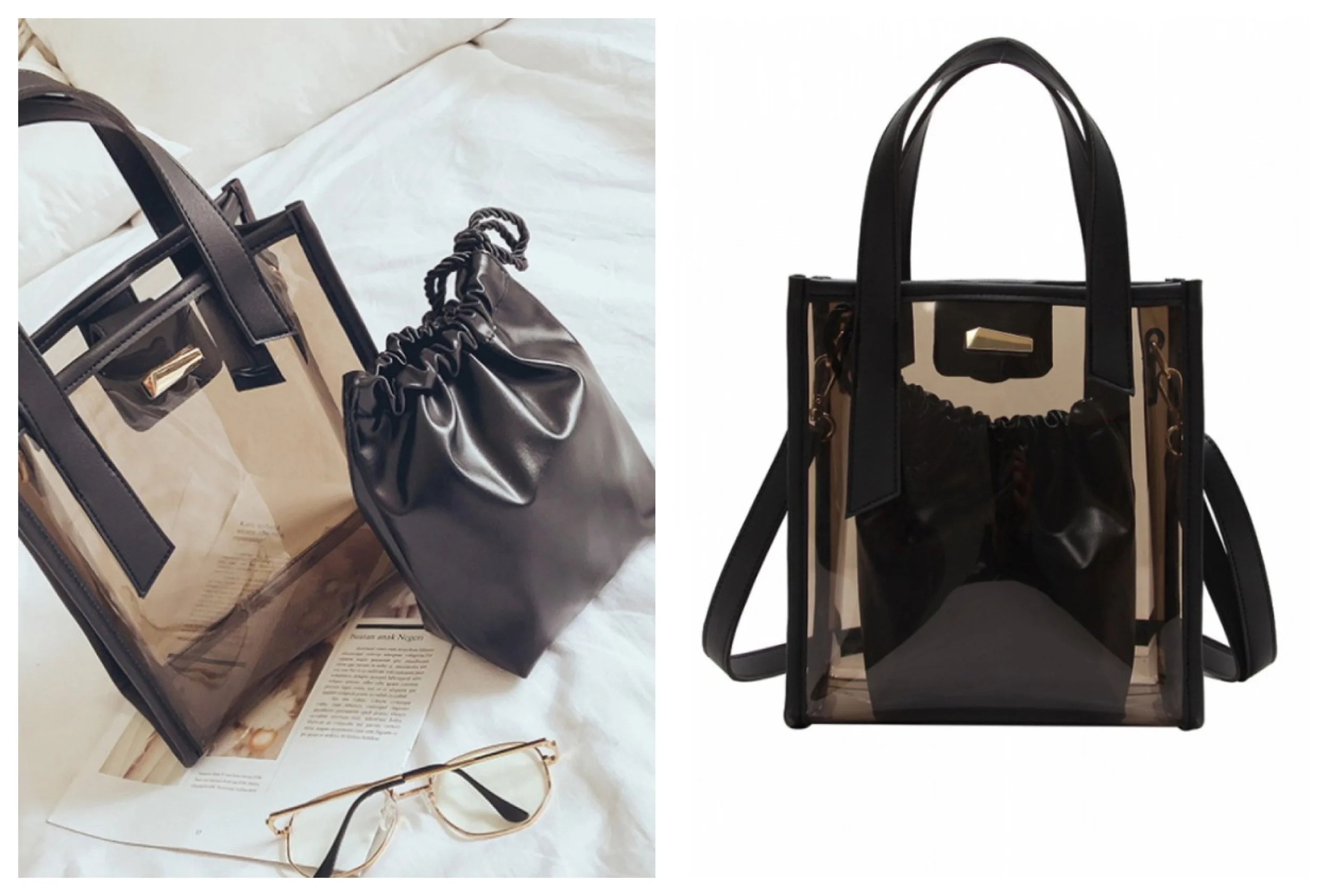  Sunnydaysweety Transparent PVC Ladies’ Sling Bag