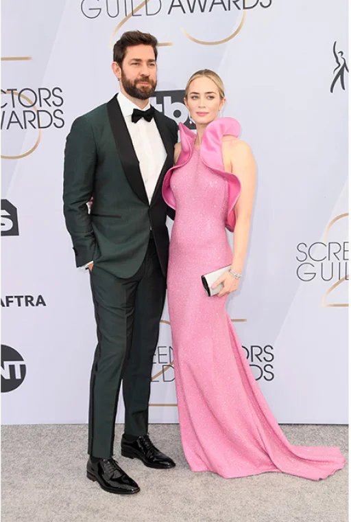 John Krasinski in Isaia & Emily Blunt in Michael Kors Collection