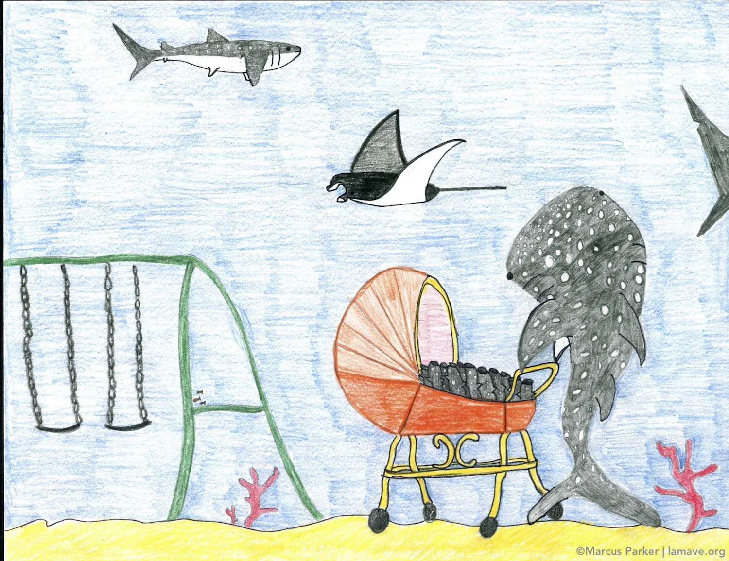 “A cartoon depiction of the Megamamma and her pups” by Marcus Parker
