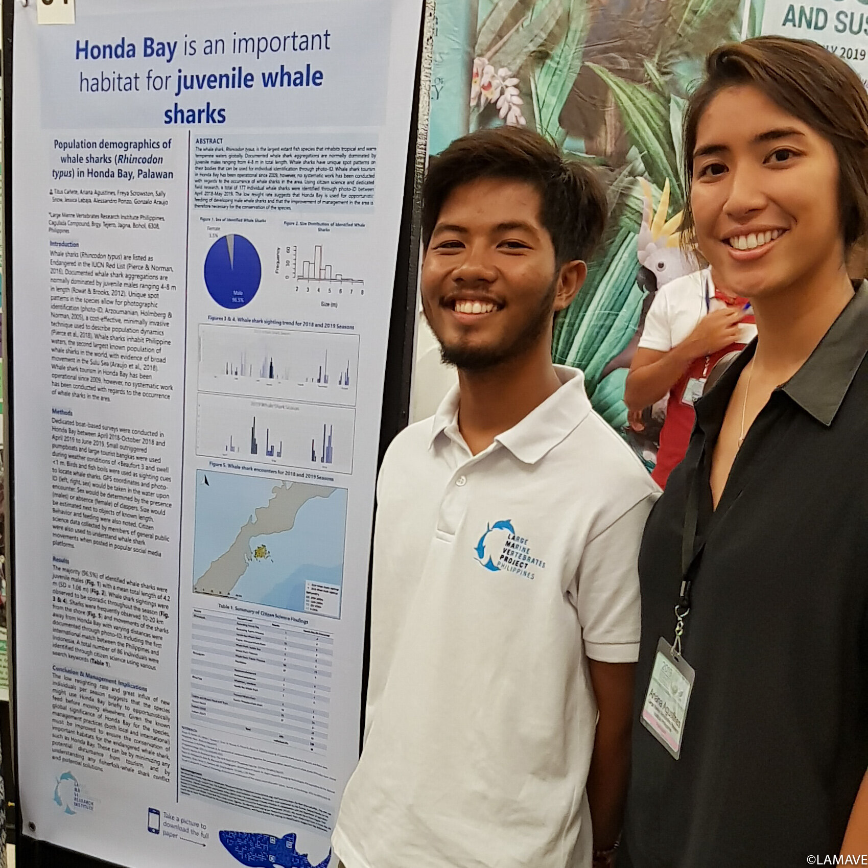 ariana agustines and titus canete lamave researchers presenting in palawan 