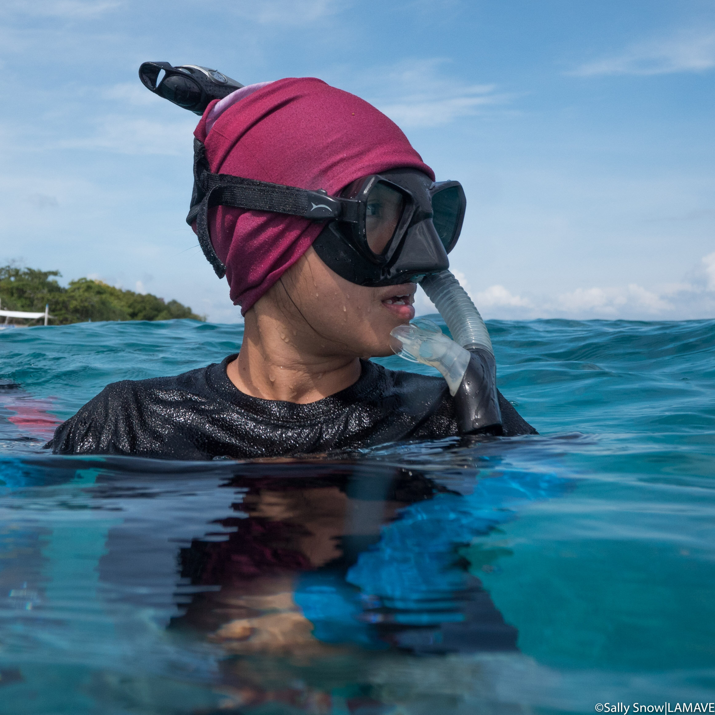 lamave researcher turtle survey balicasag island bohol philippines