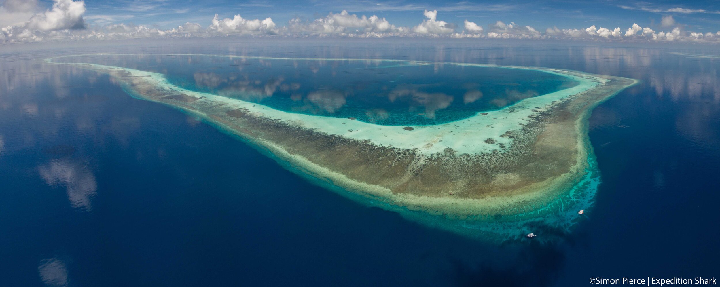 aerial view of an atoll in tubbataha reefs natural park 