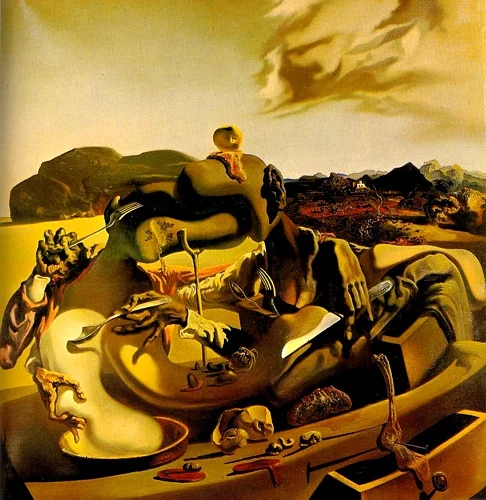 Salvedor Dali「秋のカニバリズム」(1936,油彩, 60 x 60 cm)