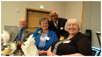 HOKD members Jeryl & Patty Smith, Debbie Grizzell, and Gail & Richard Michalach (pictured right) were privileged to sit and have dinner with John Lomax before playing a few tunes for a packed room of over 180 people.