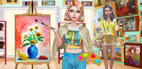 Artist Girls - Stylish Painter Being an amazing painter & artist sometimes means getting messy while you work. Sometimes you get paint in your hair and stains on your clothes, but it’s all in a day’s work! 