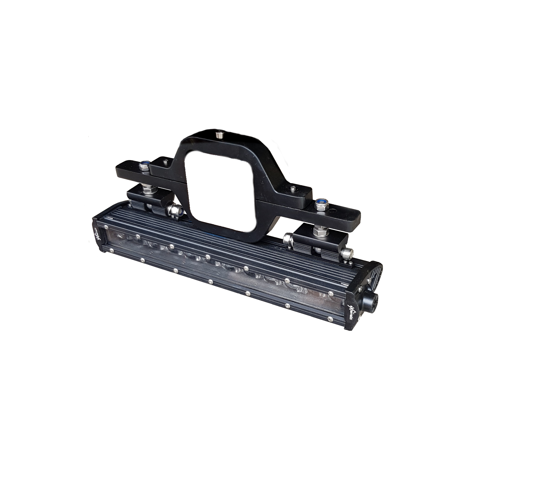 This picture is an example of use - Light bar and slide brackets are sold separately