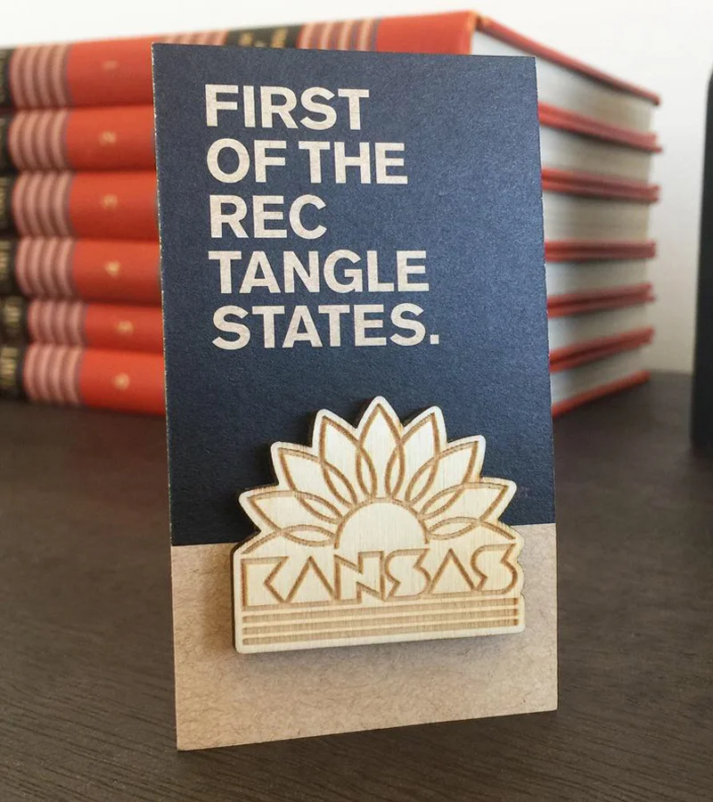 Kansas Wood Pin