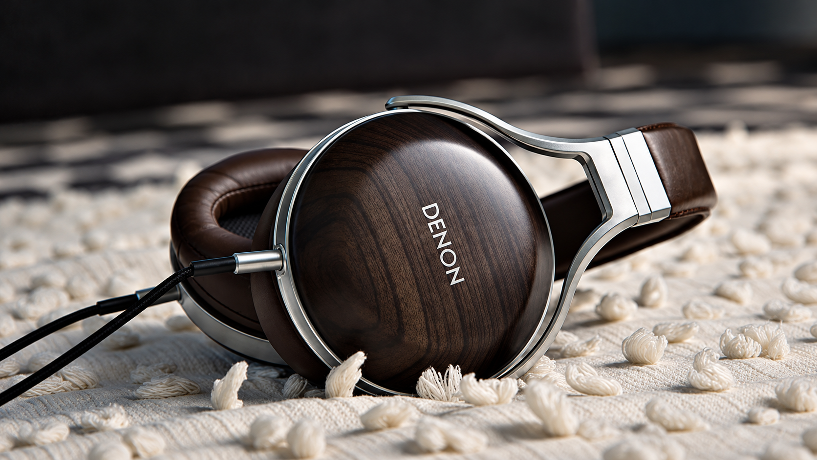 Premium Denon Headphones on Plush Rug.png