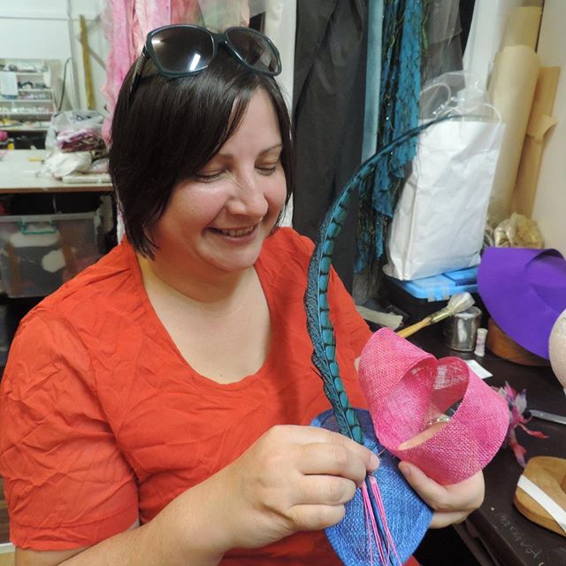 Megan is one of my Millinery students she is enjoying making a fascinators with hand made silk French Flowers and is looking forward to making her Hat if you would like to do my Millinery course give Hester of Ja Delle Designs a ring on 0403115584 an