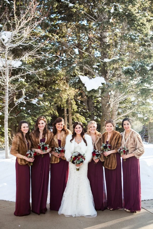 fur coat wedding