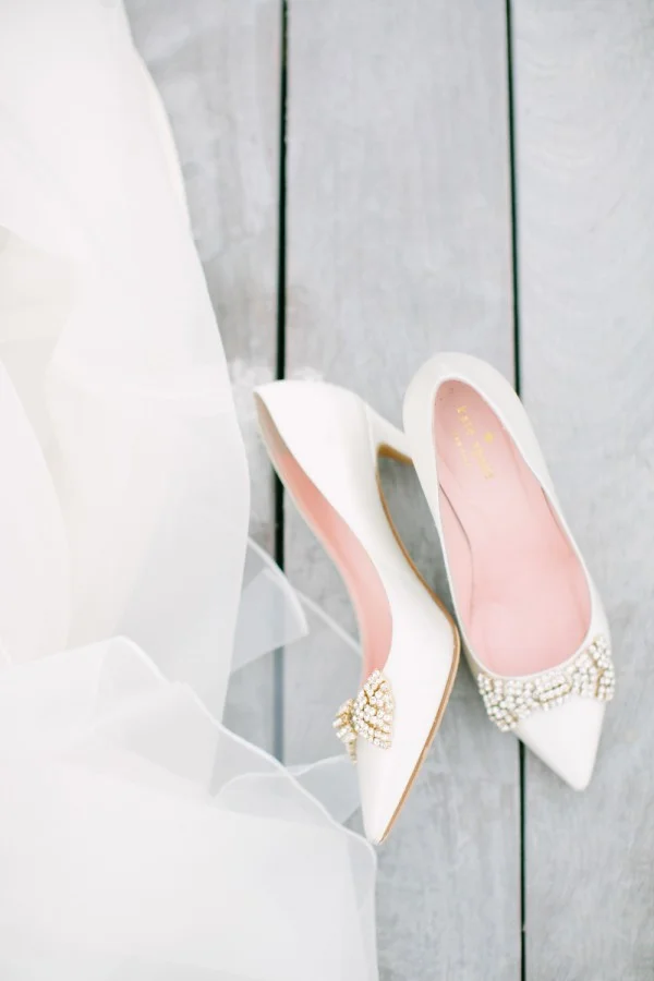 white bridesmaid heels