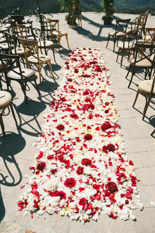 Flower Petals Down The Aisle — Destination Wedding Blog, Honeymoon