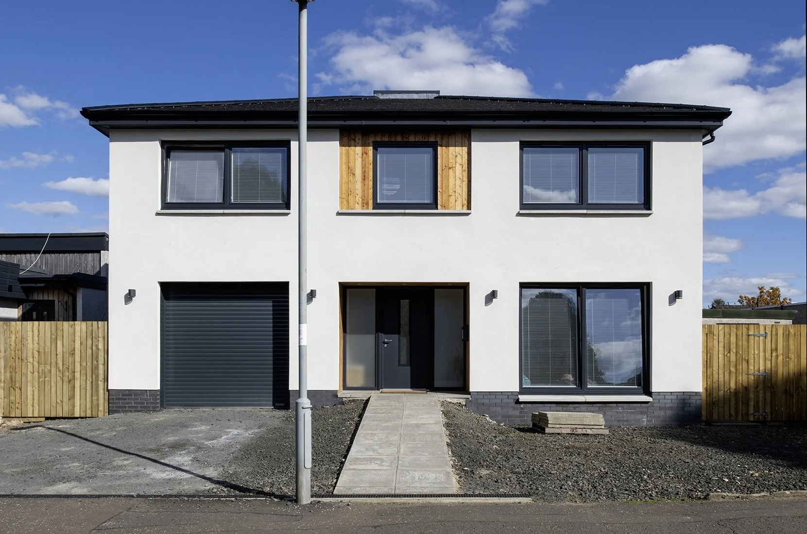 The front elevation has a formality giving the house an elegant dignity.