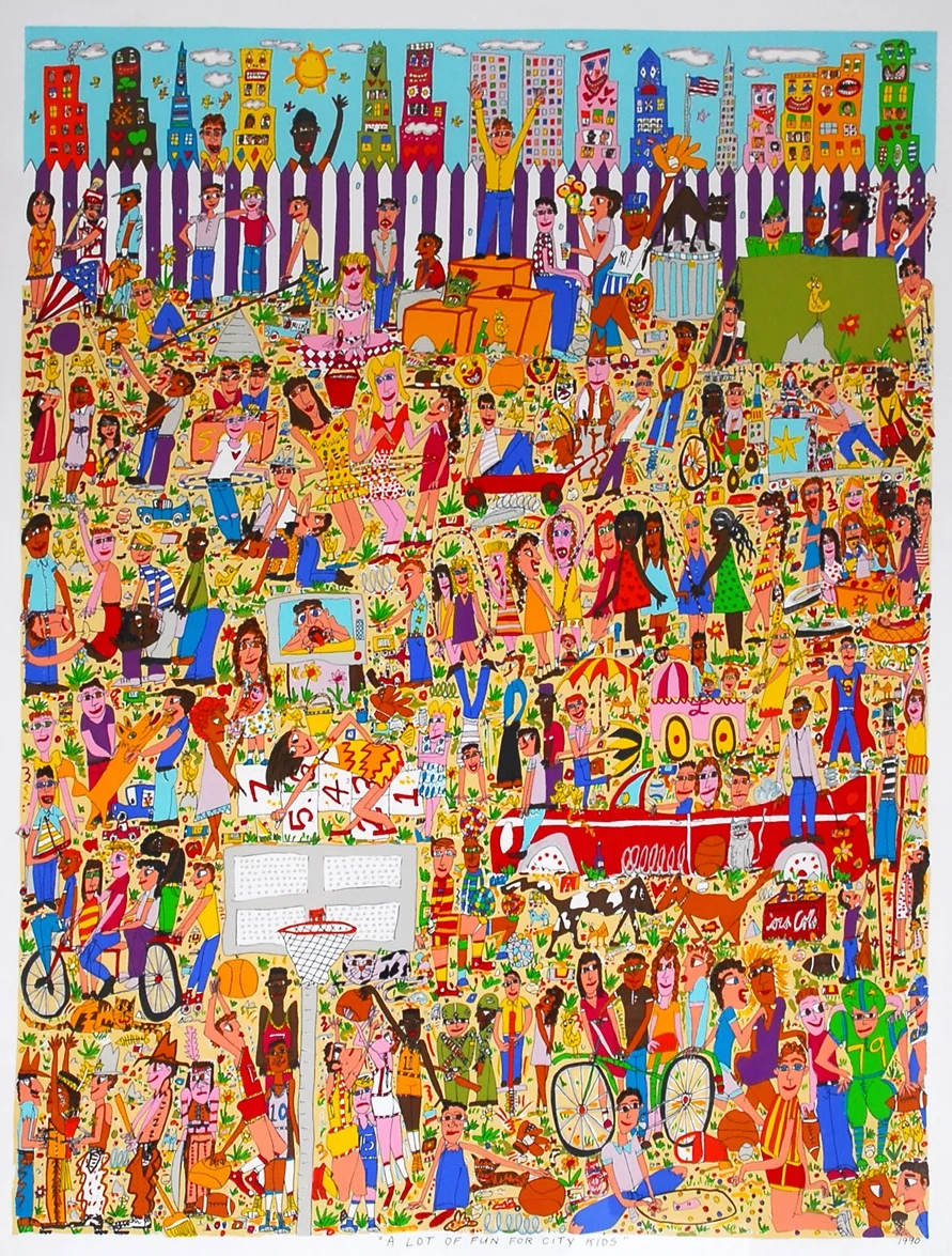 James Rizzi A Lot of Fun For City Kids, 1998 3D painting