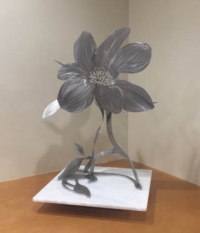 Babette Bloch Steel Magnolia I, 2016 Stainless steel and stone base