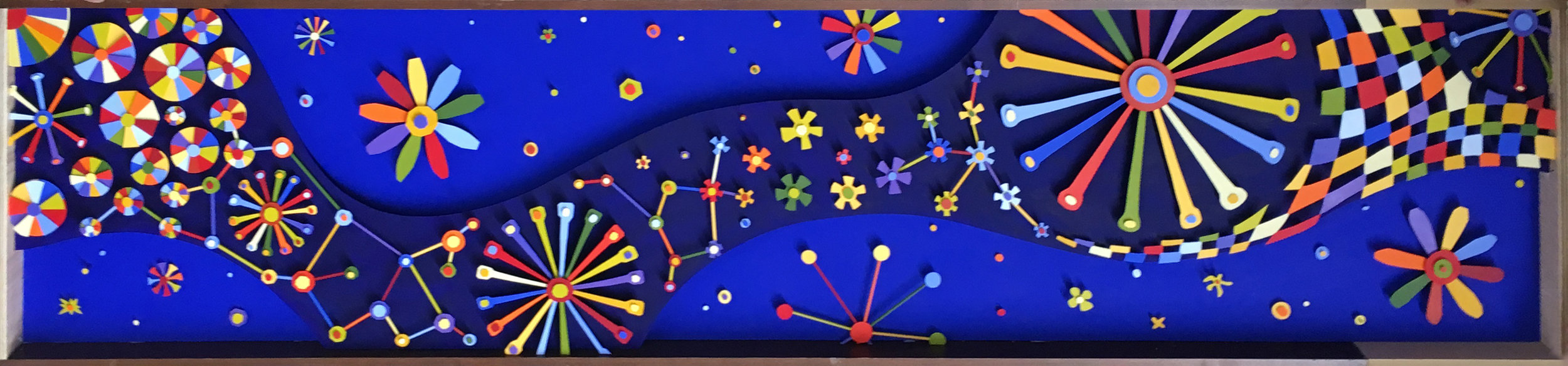 Tom Nussbaum Starry Night, 2017 Acrylic on steel, wood and paper