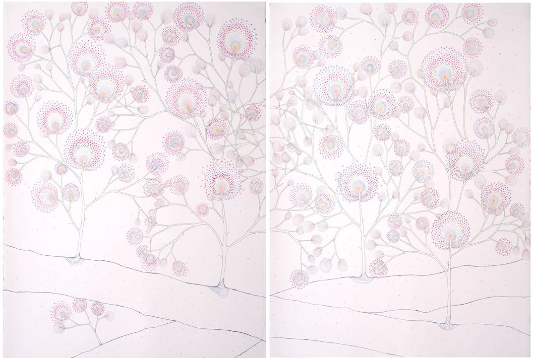 Sarah Morejohn Dandelion Tree, 2016 Ink and colored pencil on paper