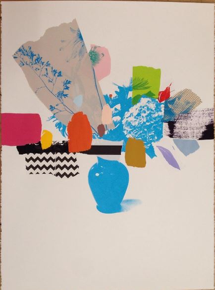 Emily Filler Paper Bouquet (Blue Hydrangea), 2017 Mixed media on paper