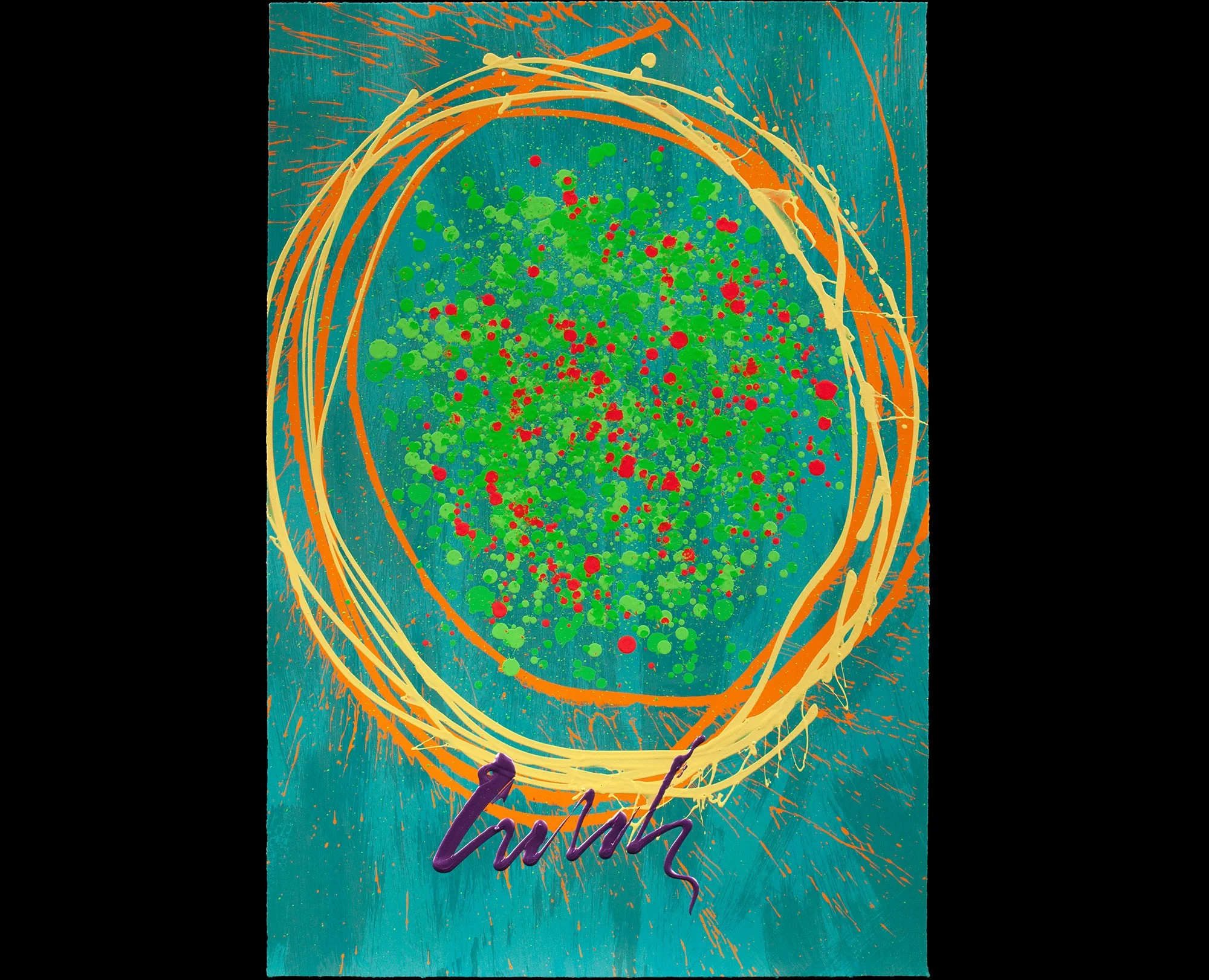 Dale Chihuly Spring Fling, 2015 4 color lithograph with handwork