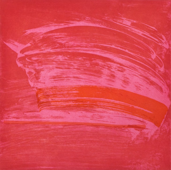 Jilll Moser Wingate Sanguine, 2017 Soap ground, sugar lift, aquatint