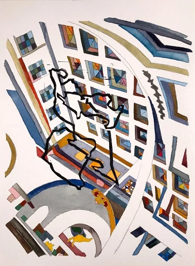 Yasemin Kackar Demirel The Safety of Arches 2018 Watercolor, block print, and graphite on paper