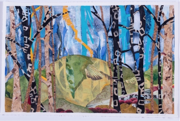 Lauren Worth Lightning Strikes Twice 2018 Mixed collage on paper