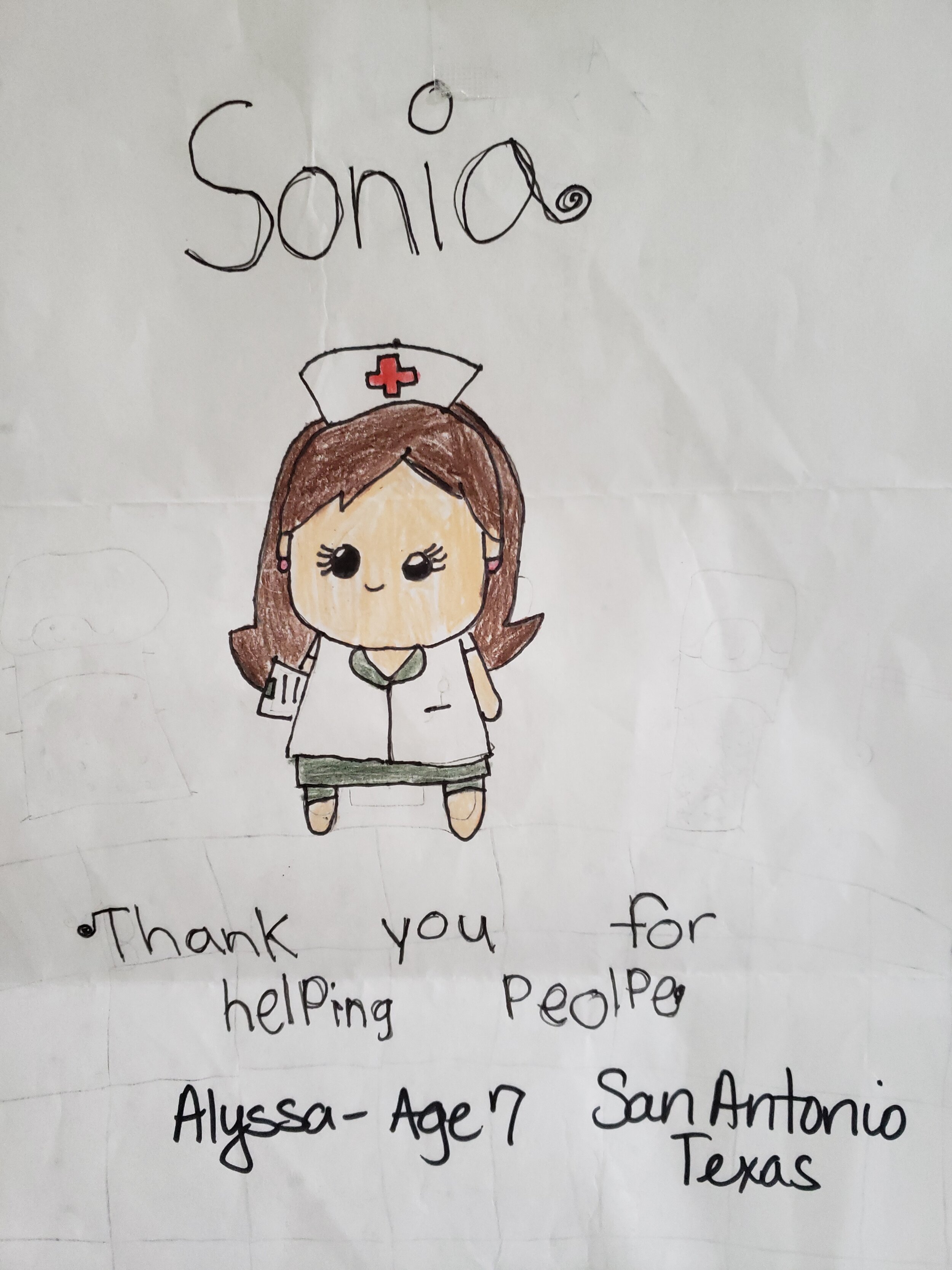 Alyssa, Age 7 - Thank You Cousin Sonia!