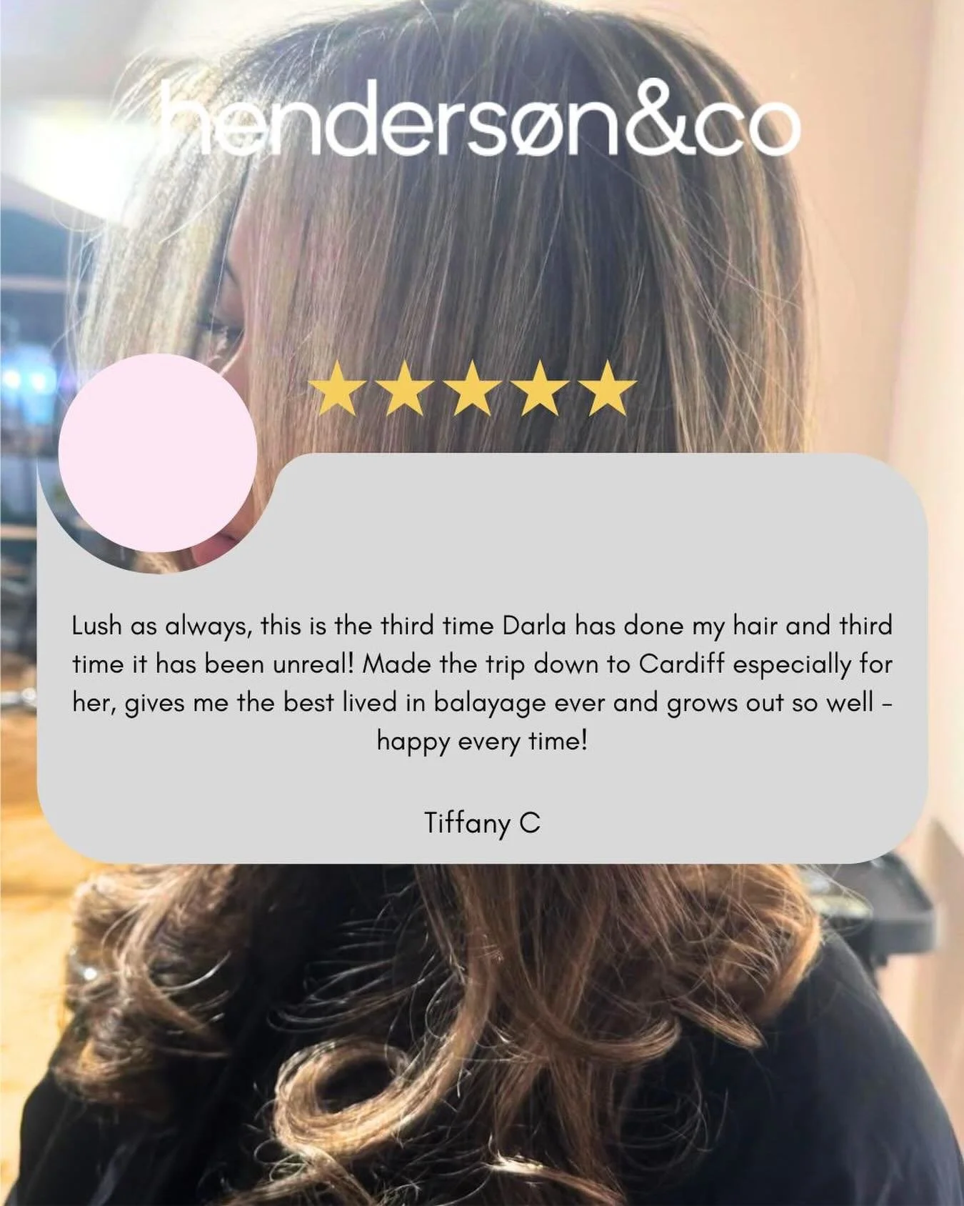 ▪️Will travel for great hair &mdash; just ask our lovely client Tiffany C.

▪️So happy with her colour, she makes a special trip to Cardiff to see Darla&hellip; and we love to hear it! ✨

▪️If you&rsquo;d like to experience Darla&rsquo;s magic for yo